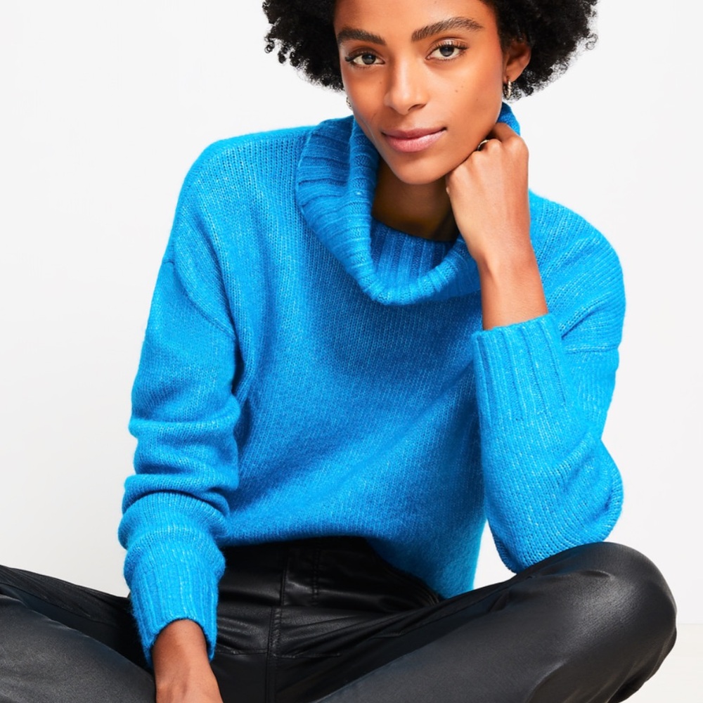 LOFT Bright Blue Turtleneck Sweater